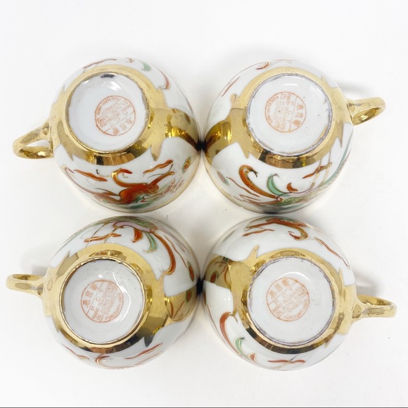 *SOLD* VINTAGE CHINESE DRAGON & PHOENIX GOLD TEAPOT SET - Picture 14 of 15